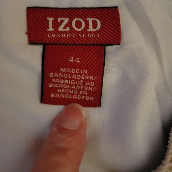 Izod Luxury Sport Tan Elastic Waist Zip & Button Closure Flat Front Shorts - 44 - Picture 6 of 6